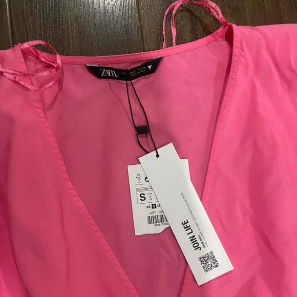 Zara new sleeve poplin pink dress - Picture 5 of 6
